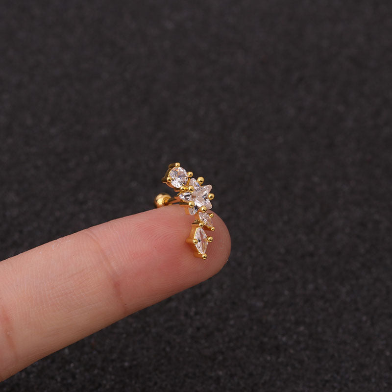 Ear Stainless Steel Zircon