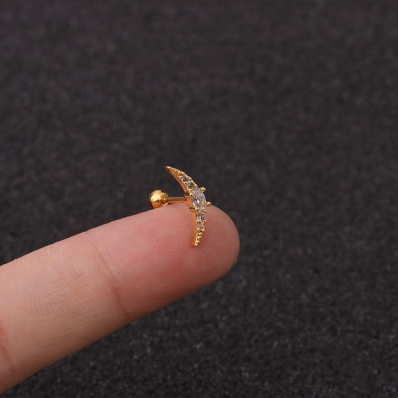 Ear Stainless Steel Zircon