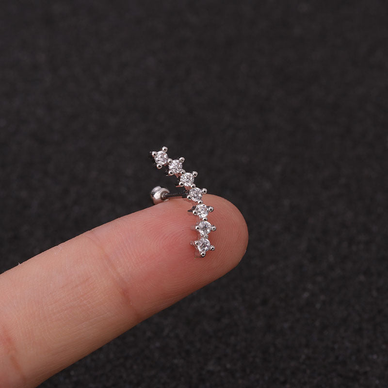 Ear Stainless Steel Zircon