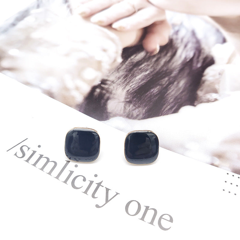 retro square arylic women's ear studs 1 pair