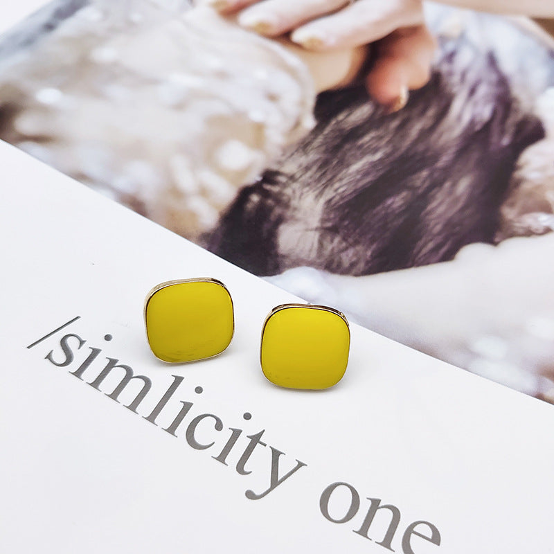 retro square arylic women's ear studs 1 pair