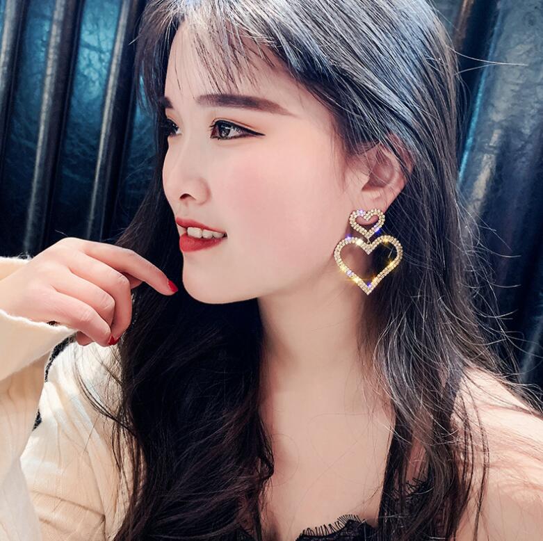 plating rhinestones earrings
