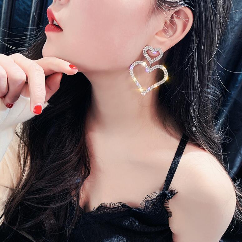 plating rhinestones earrings