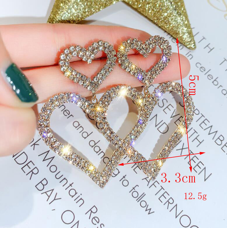plating rhinestones earrings