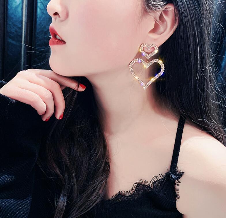plating rhinestones earrings