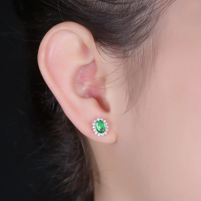 oval crystal ear