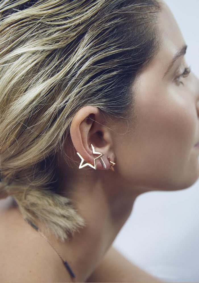 Retro Geometric Plating Alloy No Inlaid Clip Earrings