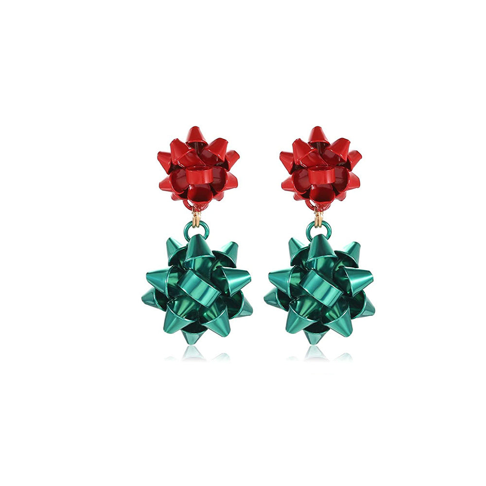 flower metal plating drop earrings