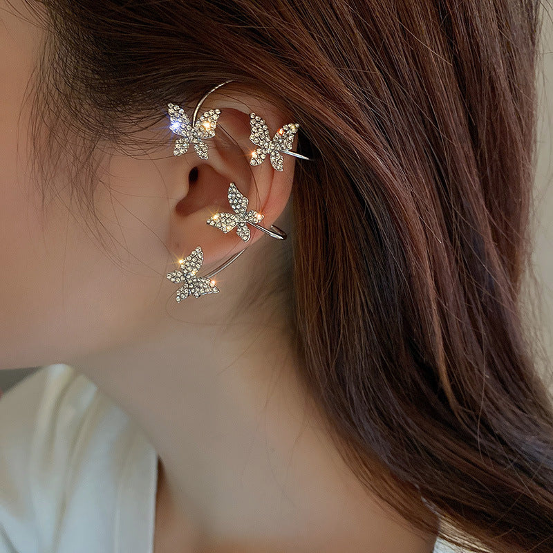 rhinestone butterfly earrings