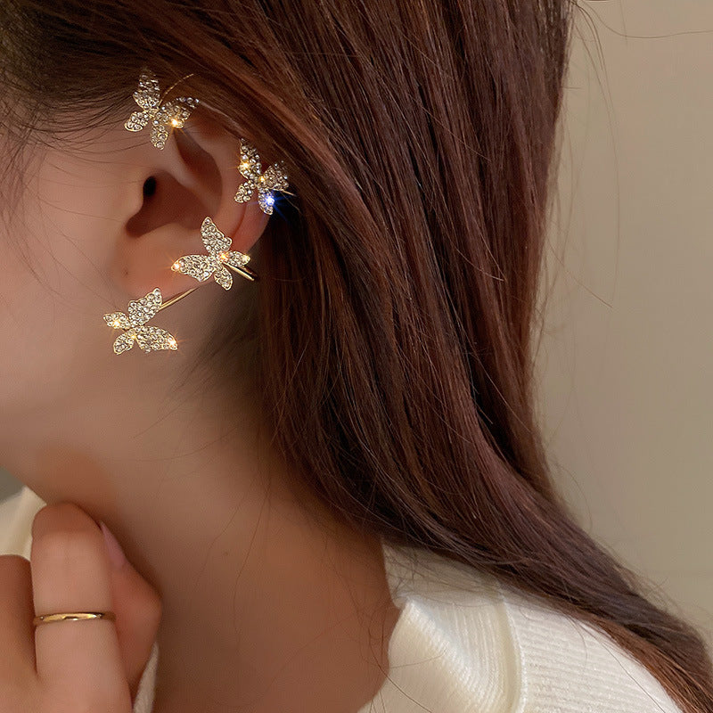 rhinestone butterfly earrings