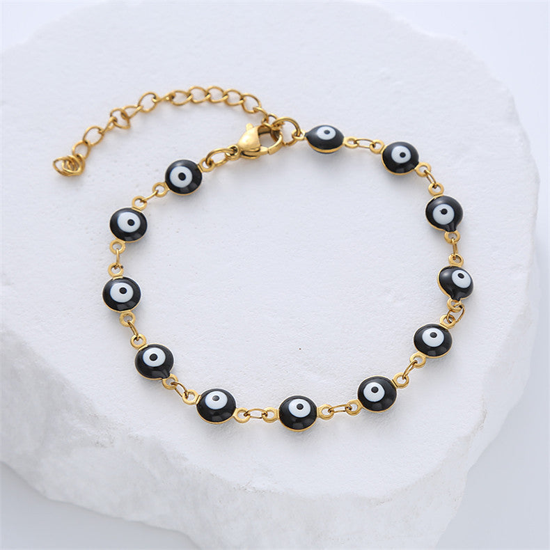 simple style eye titanium steel bracelets