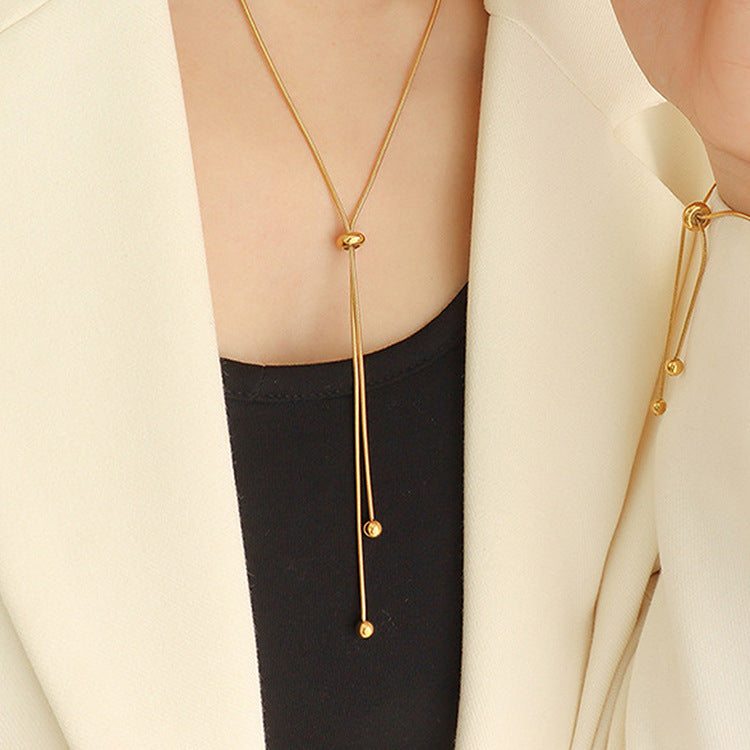 lady stainless steel long necklace