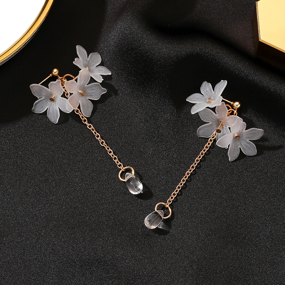 Flower Alloy No Inlaid Drop Earrings