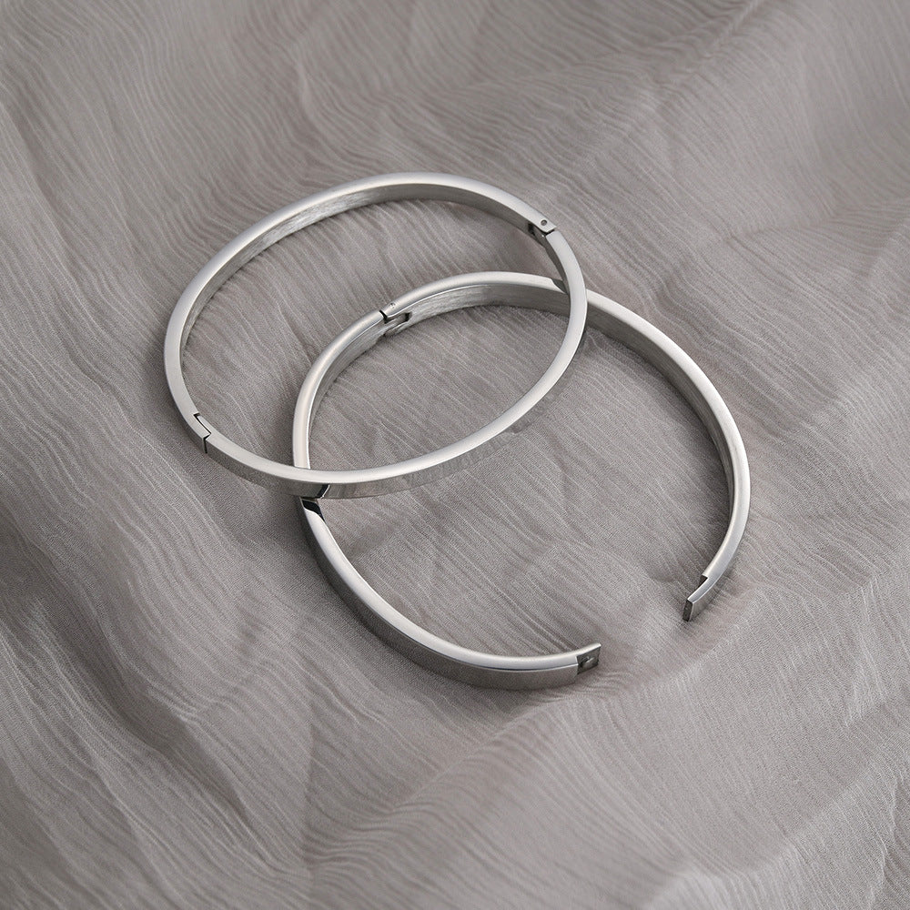 Simple Style Stainless Steel Bangle