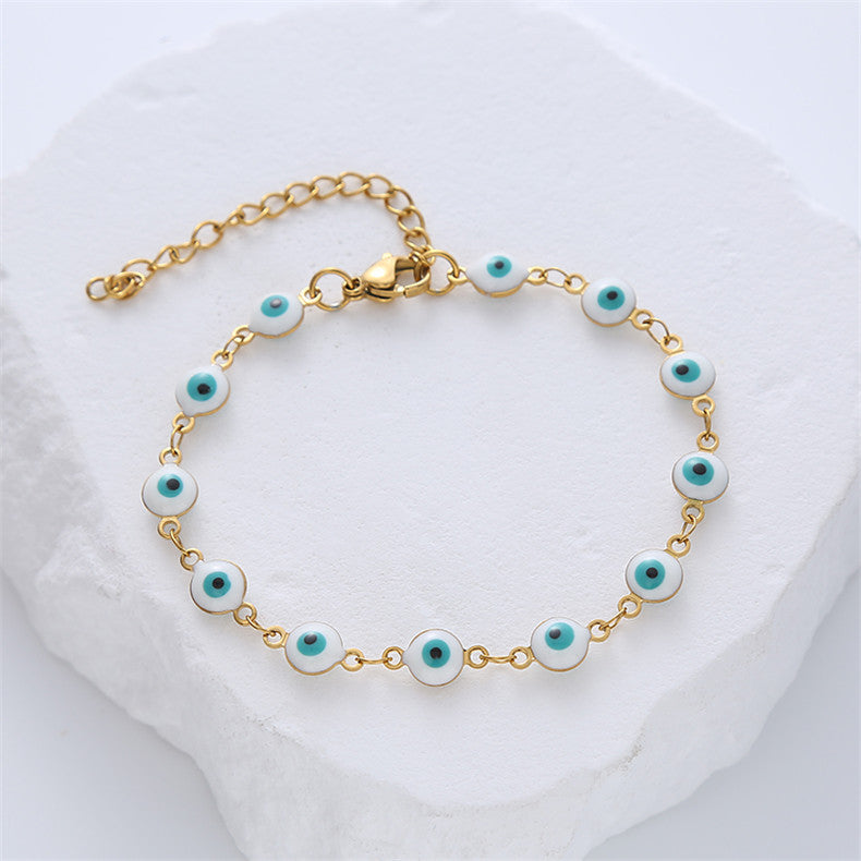 simple style eye titanium steel bracelets