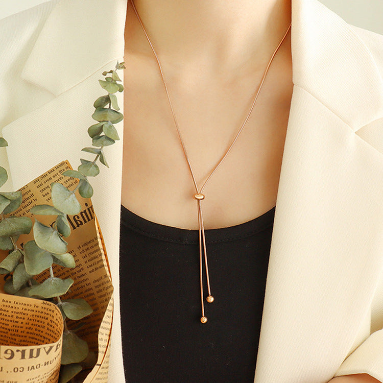 lady stainless steel long necklace