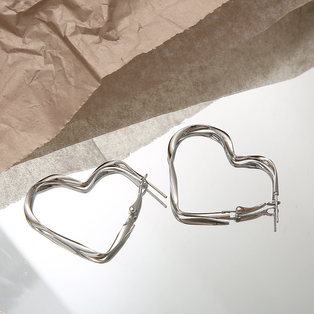 heart plating earrings