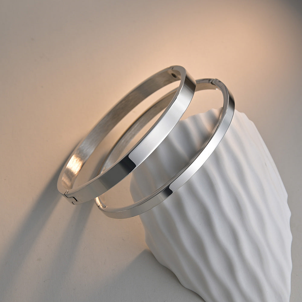 Simple Style Stainless Steel Bangle