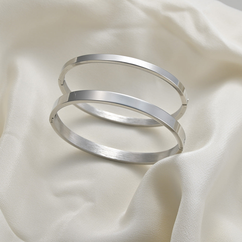 Simple Style Stainless Steel Bangle