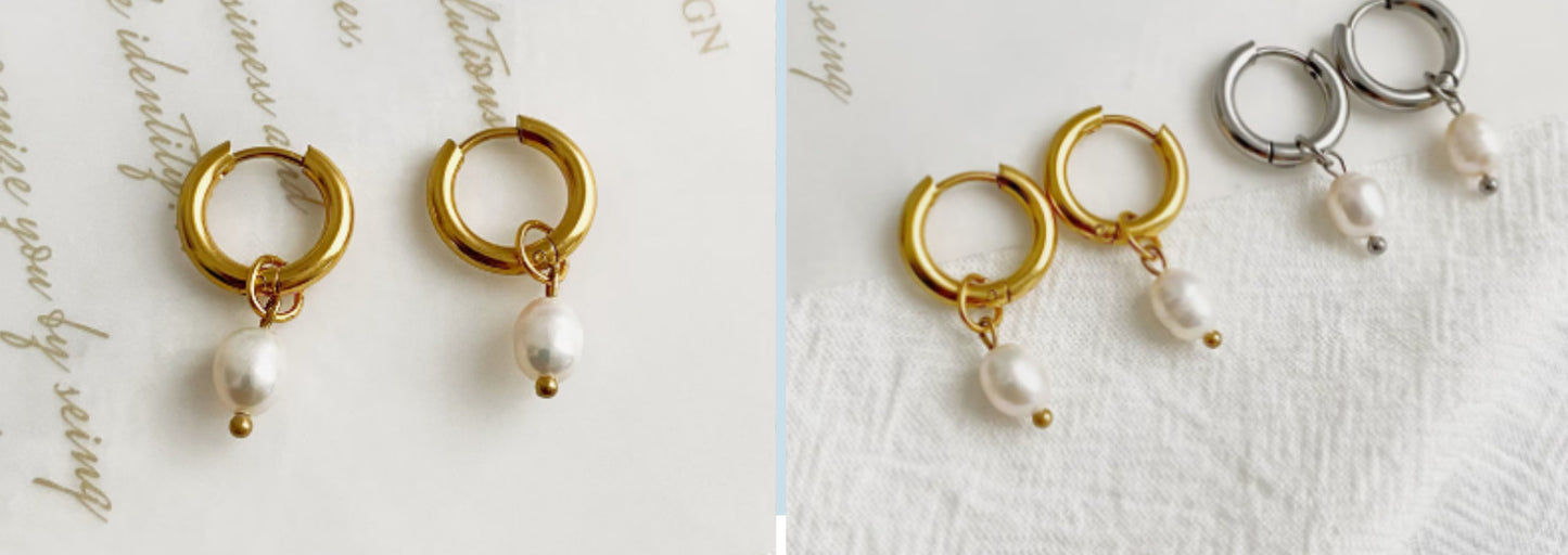 titanium steel drop earrings