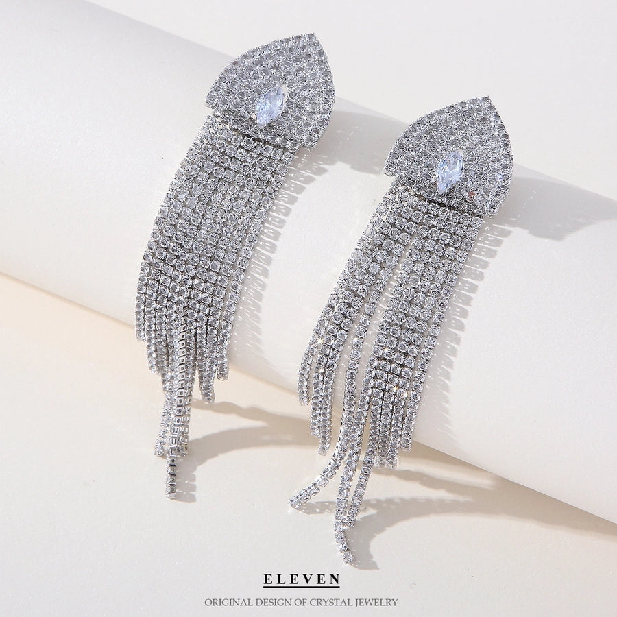tassel zircon earrings