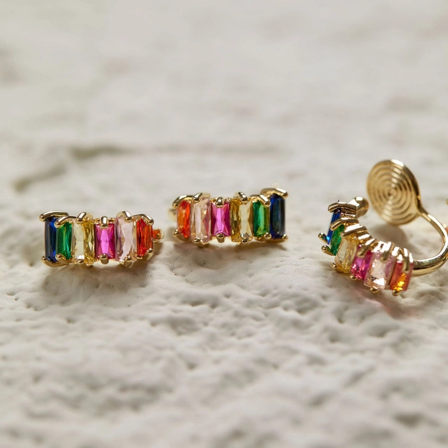 Rainbow zircon chapa de oro