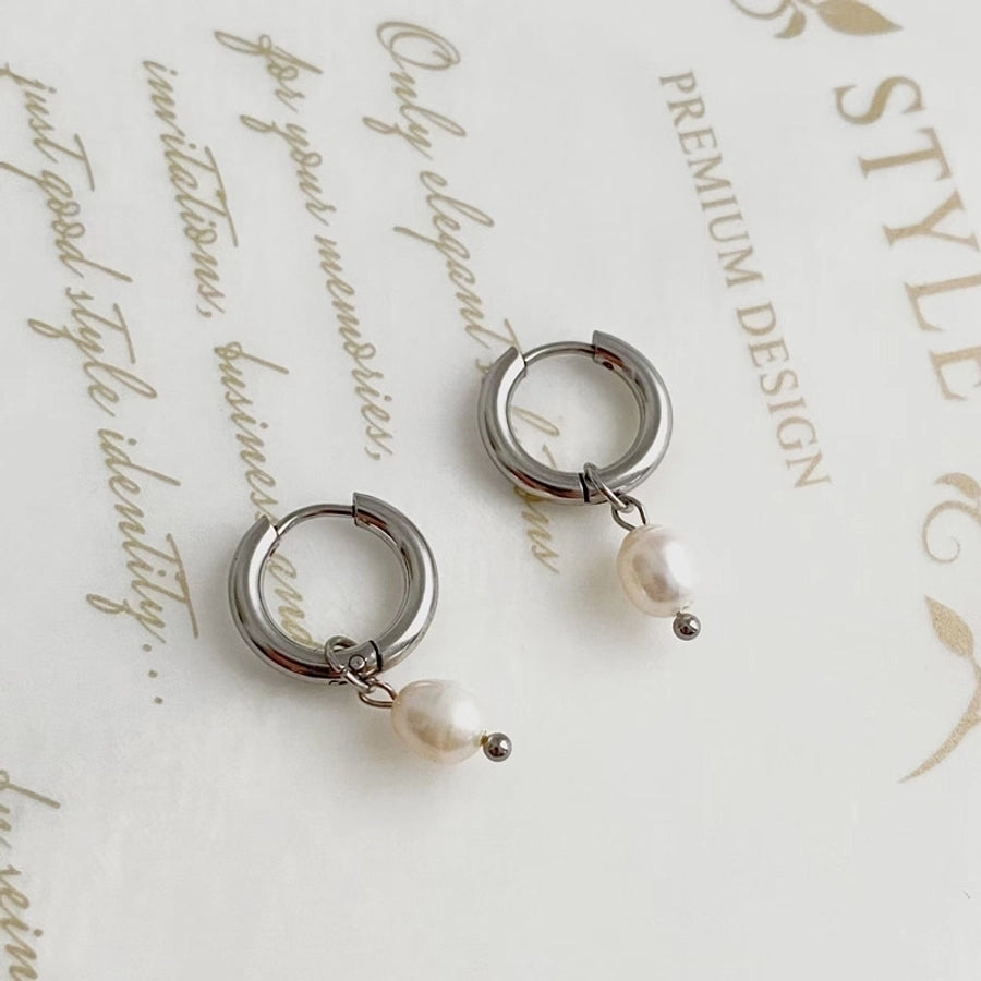 titanium steel drop earrings