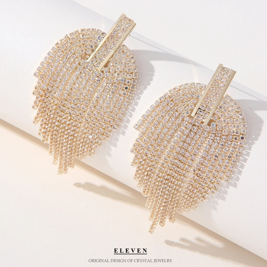 tassel zircon earrings