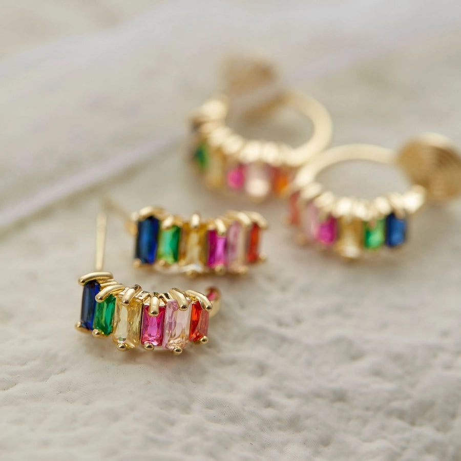 Rainbow zircon chapa de oro