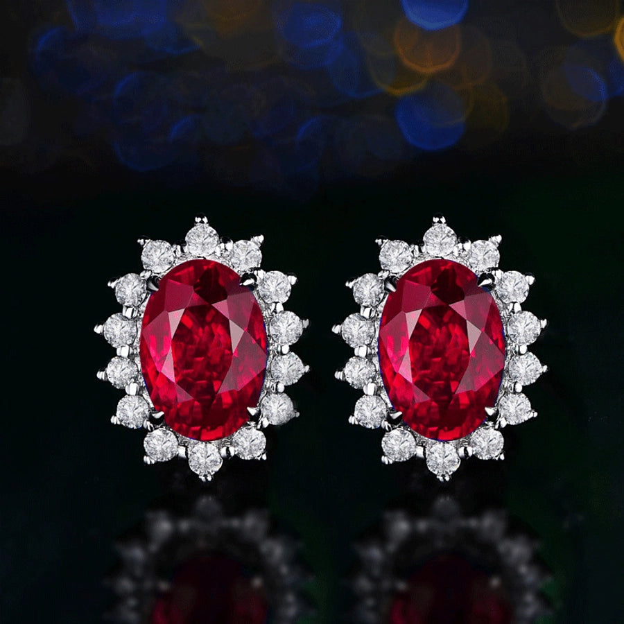 oval crystal ear