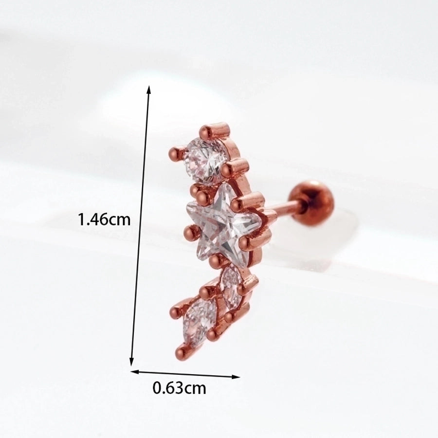 Ear Stainless Steel Zircon