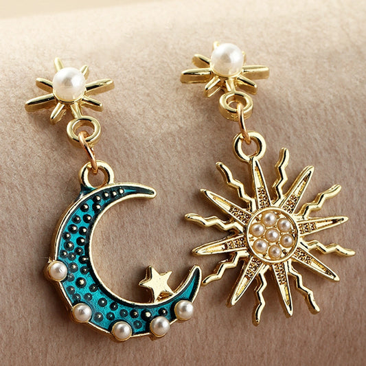 pearl asymmetric earrings
