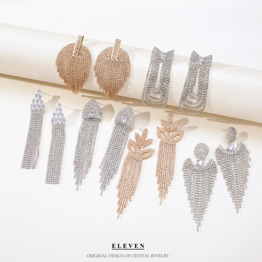 tassel zircon earrings