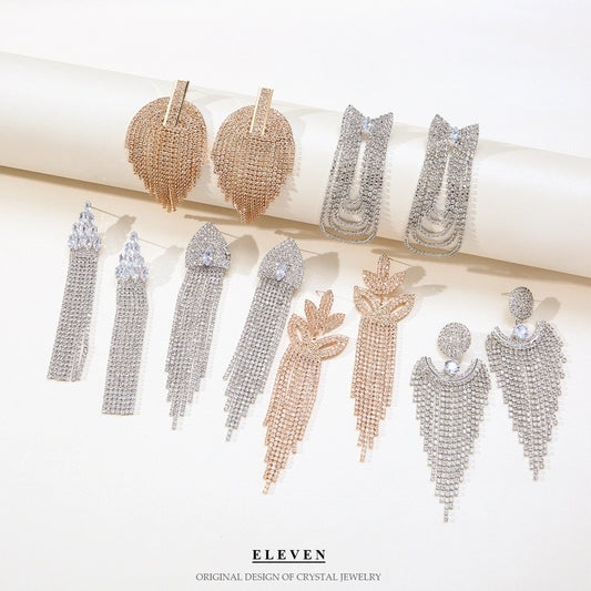 tassel zircon earrings