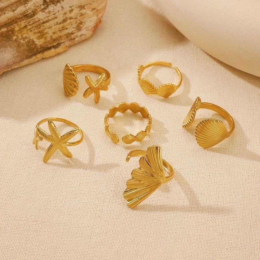 Shell Stainless Steel Open Rings