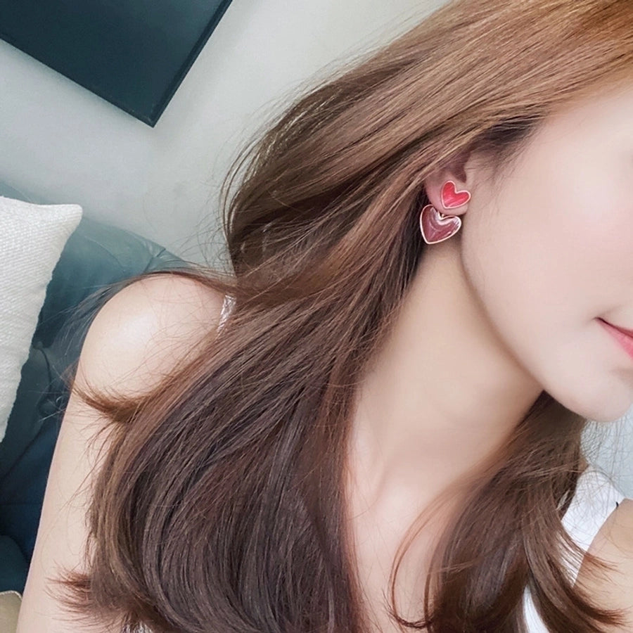 heart drop earrings