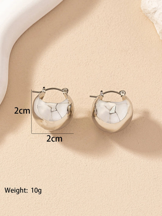 round alloy ear studs
