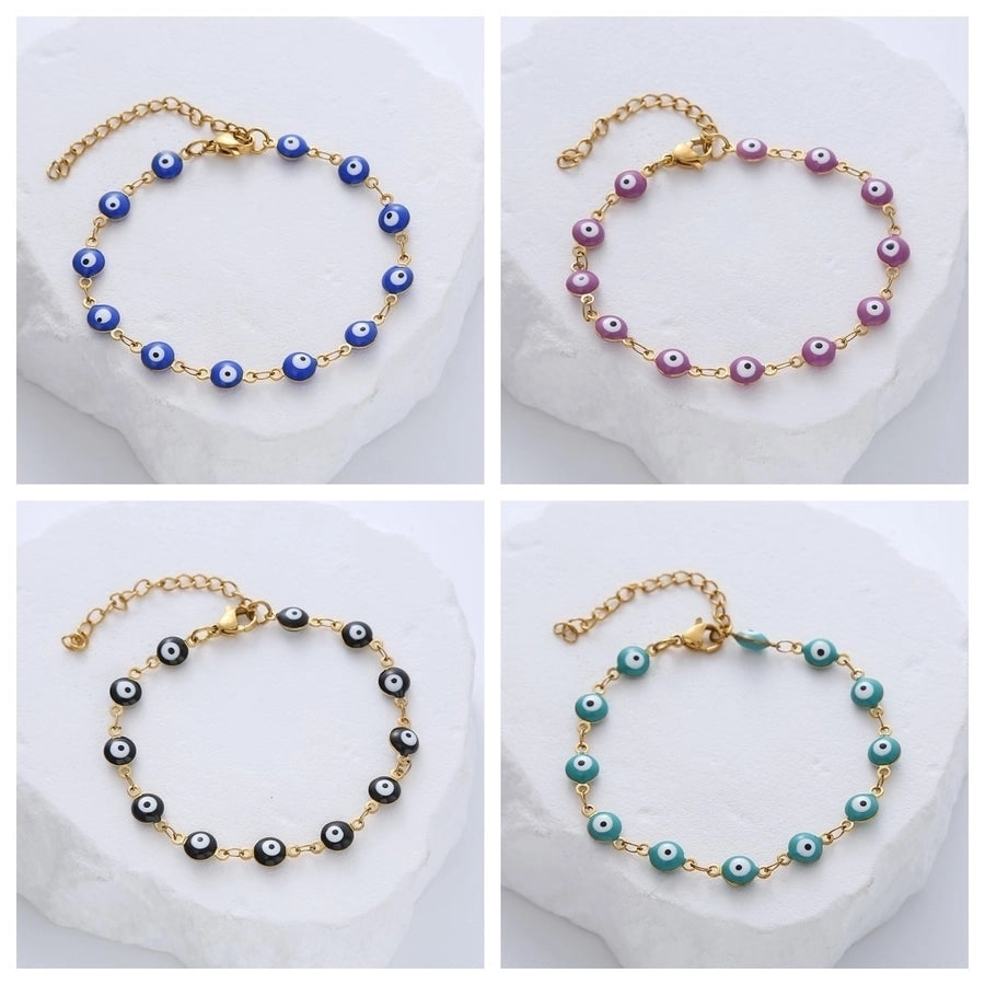 simple style eye titanium steel bracelets