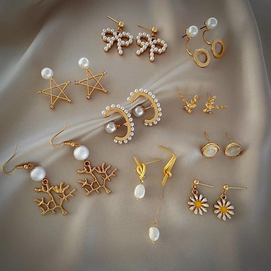 plating pearl earrings