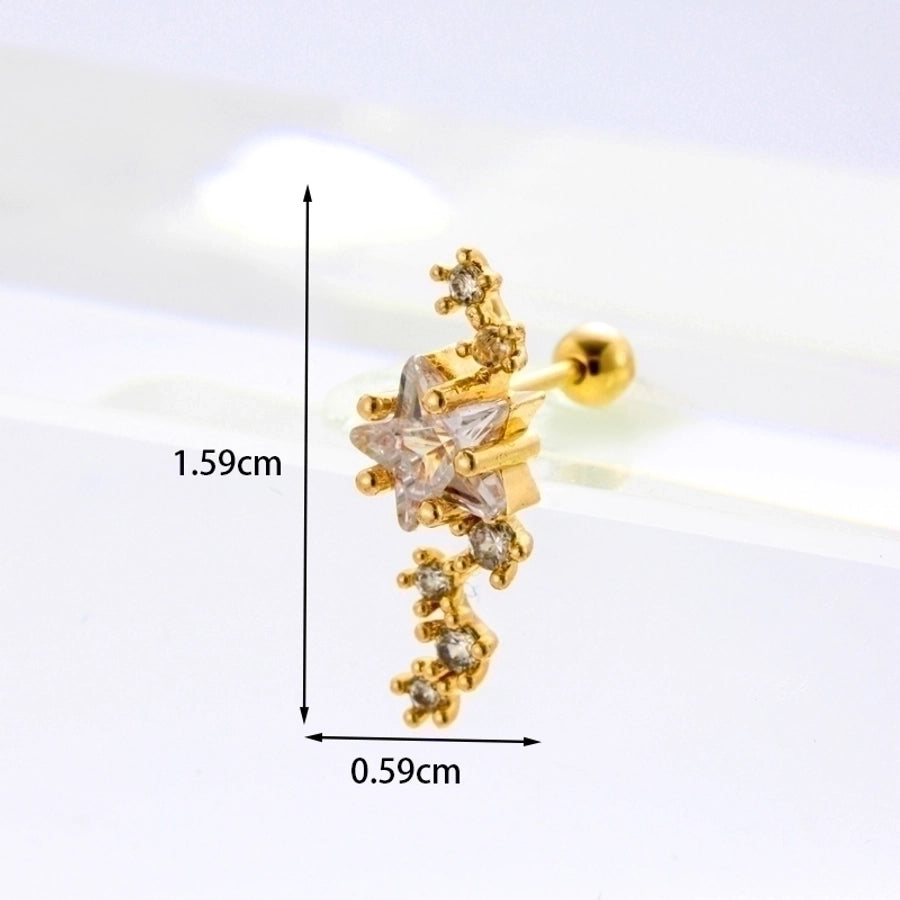 Ear Stainless Steel Zircon