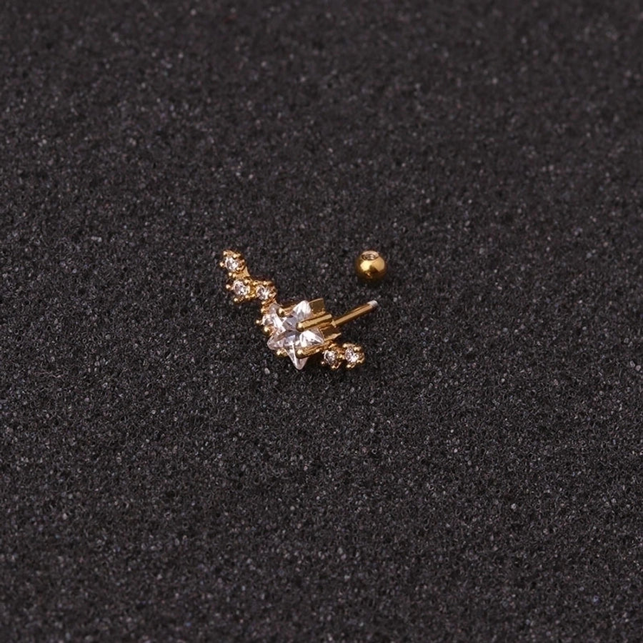 Ear Stainless Steel Zircon