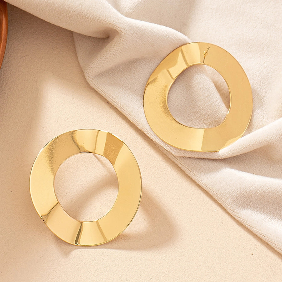 geometric alloy ear studs