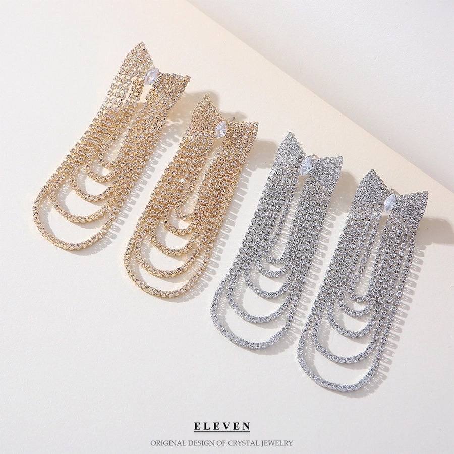 tassel zircon earrings