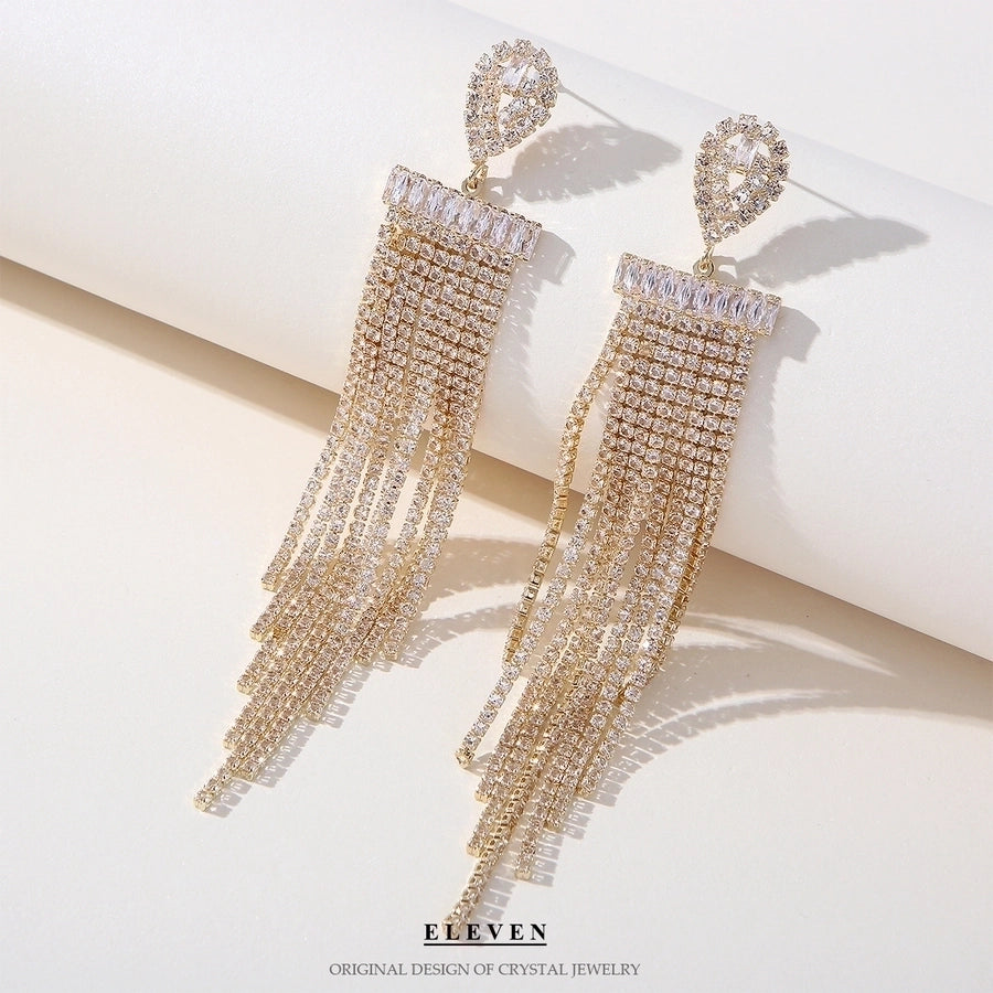 tassel zircon earrings