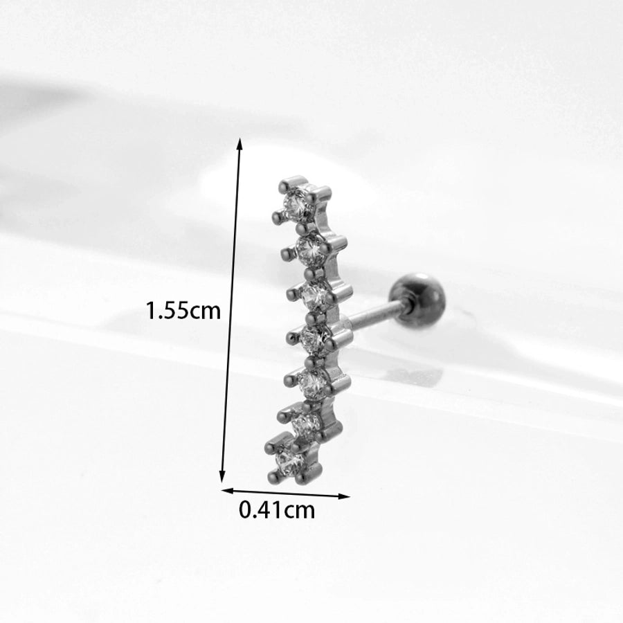 Ear Stainless Steel Zircon
