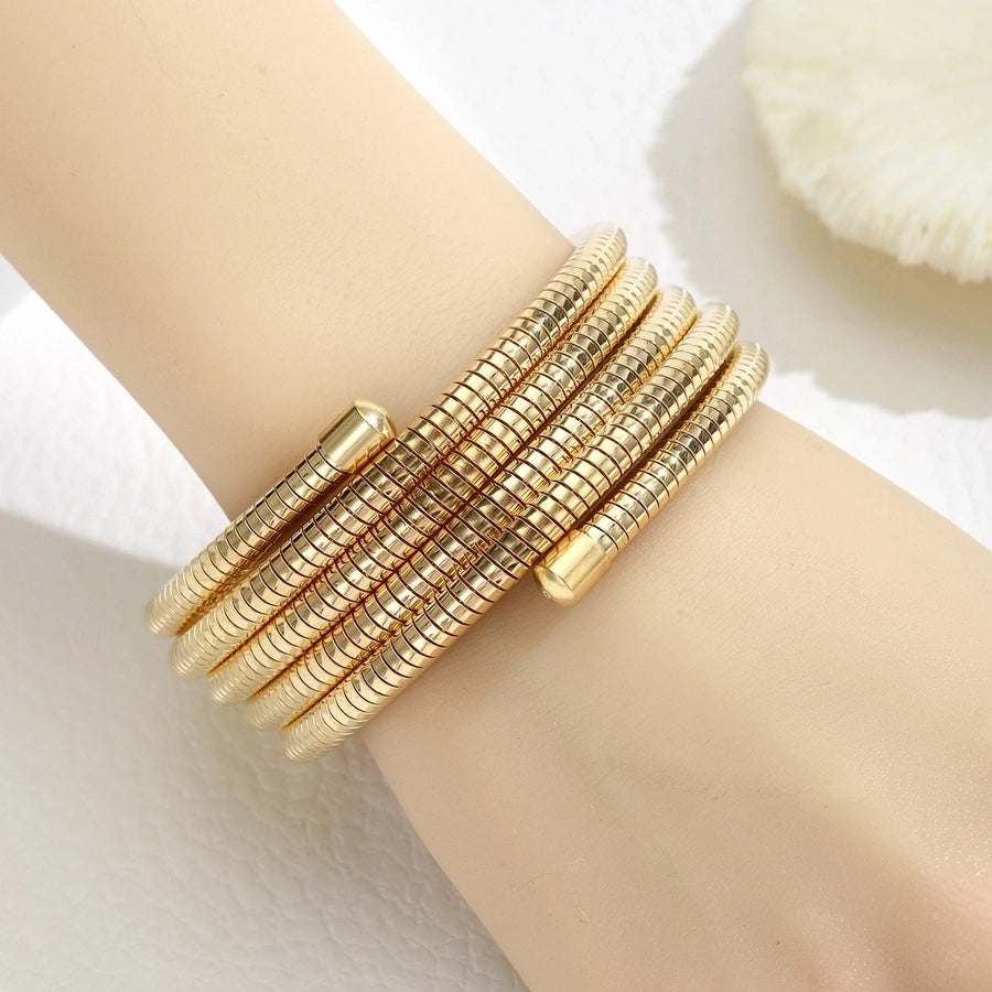 Simple Style Stainless Steel Bangle
