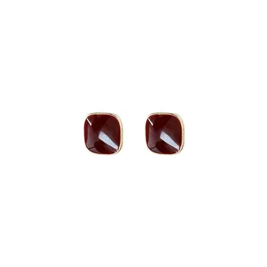 retro square arylic women's ear studs 1 pair