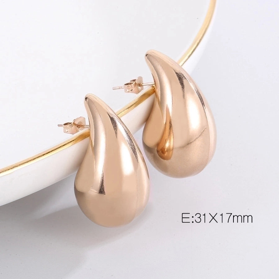 Stainless Steel 18K Gold Plated Ear Studs