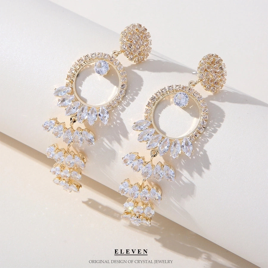 tassel zircon earrings