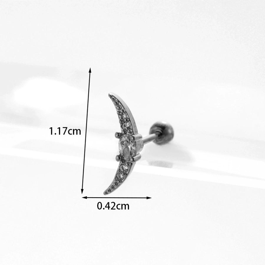 Ear Stainless Steel Zircon